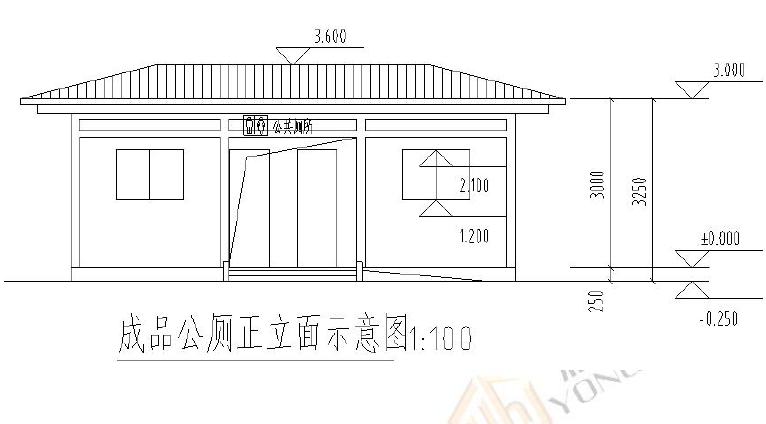 環(huán)保公廁正面圖