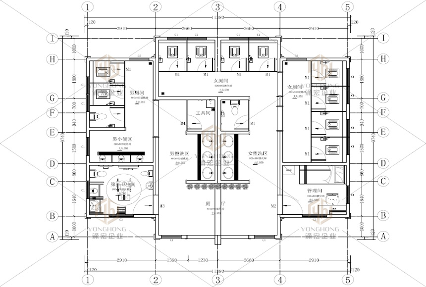 漳州2A旅游公廁平面圖紙